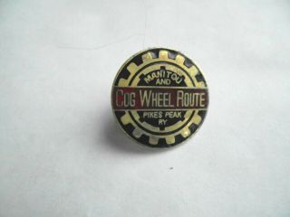 Vintage Manitou And Pikes Peak Cog Wheel Route Railway Enamel Souvenir Pin
