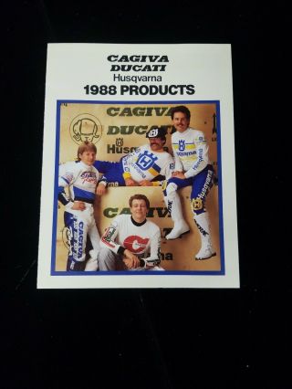 1988 Cagiva Husqvarna Ducati Products Brochure,  Mx 750 F1 Wmx250 Bevel Paso