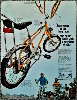 Vintage 1968 Sears Screamer 5 Speed Stingray Drag Bicycle Advertisement