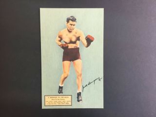 Vintage 1940s 3.  5 " X5.  5 " Jack Dempsey Color Post Card (boxing Hof 