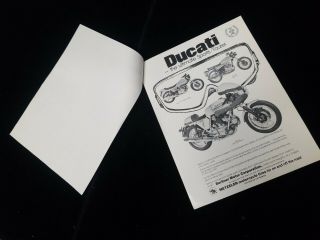 Vintage Ducati Berliner Notice,  900 Sport Ss Sd900 500 Gtl Meccanica