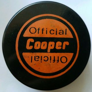 Vintage Official Cooper Made In Czechoslovakia Hockey Puck Rare Front Logo