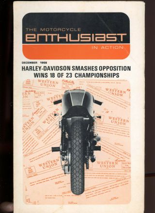 Motorcycle Enthusiast - Harley Davidson - 1968 - Dec.  -