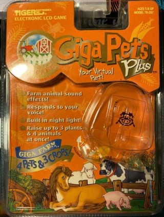 GigaPets Plus Farm Orange Vintage 1997 Tiger Electronic Virtual Pet 2