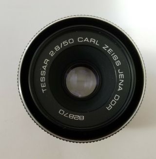 Vintage Carl Zeiss Jena DDR Tessar T2,  8/50 50mm M42 Lens 1:2.  8/50 2