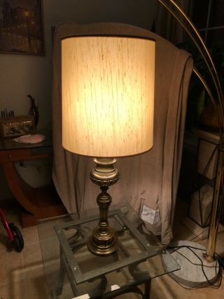 Large Elegant Vintage Brass Stiffel Table Lamp With Shade