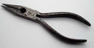 Vintage 5 ¾ Inch Long Ridged Nose Pliers Drop Forged Steel West Germany Vg