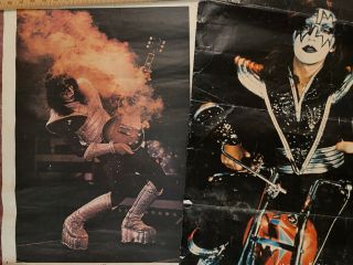 Vintage Ace Frehley Alive Ii Kiss Guitar On Fire Poster W Bonus 1977