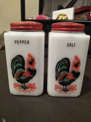 Vintage Tipp City Rooster Salt & Pepper Shakers