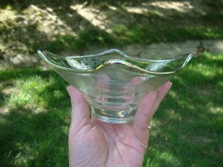 Antique Vtg Hand Blown Bohemian Art Glass Bowl Sterling Silver Overlay Glass 2