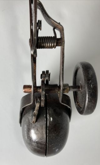 Rare Vintage Bicycle Bell Ringer - Turn Wheel To Rotate Strikers