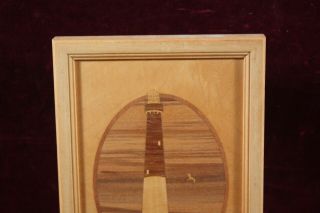 VINTAGE HUDSON RIVER INLAY SIGNED NELSON WOOD INLAY ART PICTURE BARNEGAT 102 3