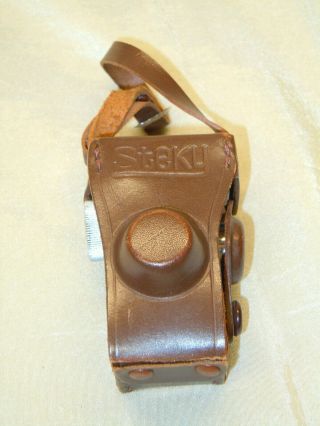 VINTAGE Steky Model III 16mm Miniature Camera w/ Leather Case 2