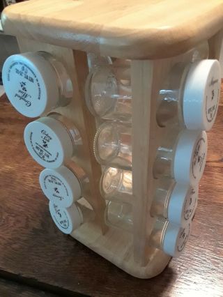 Wooden 16 jar Lazy - Susan Spice Rack with bottles perfect/vintage or K cup holder 3