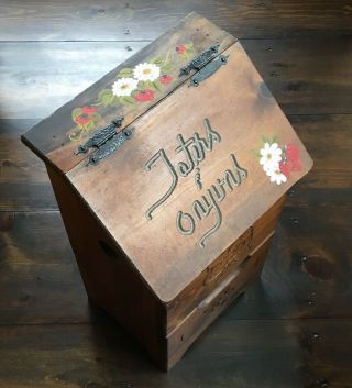 Vintage Hand Crafted Wooden Potato And Onion Bin 3