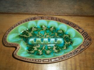 Vintage Treasure Craft Pottery Hawaii Maui Ashtray Blue/green - Euc