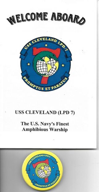 Uss Cleveland Lpd - 7 Welcome Aboard And Color Button