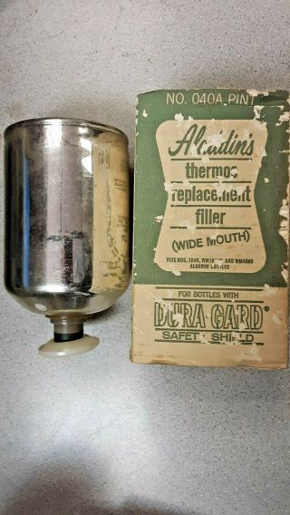 Vintage Aladdin 040a Wide Mouth 1 Pint Thermos Bottle Glass Filler Nos