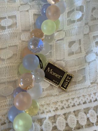 Vintage Monet Wisteria Pastel Lucite Beads Necklace And Bracelet 3