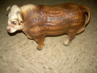 Vintage Ceramic Heifer Cow/ Bull Large Figurine Very Detailed