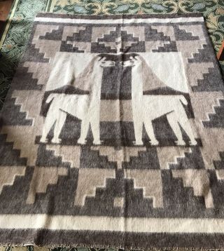 Vintage Alpaca Wool Blanket From Peru – Pucara Hilados Y Tejidos (66”x83”)