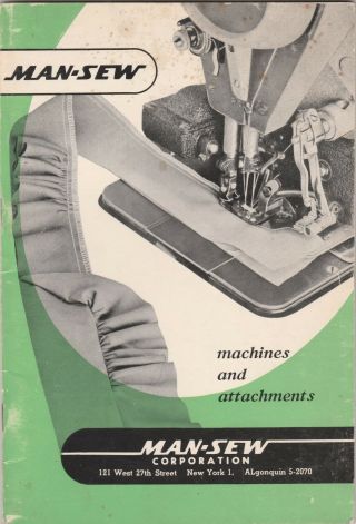 Man - Sew Vintage Sewing Machines And Attachments Brochure Brochure - Green
