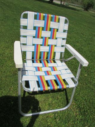 Vintage Aluminum Folding Lawn / Camping Chair White