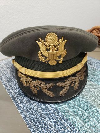 Vintage 1950s U.  S.  Army Field Grade Officer Berkshire Deluxe Visor Hat