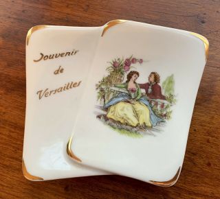 Vintage Limoges France Porcelaine “souvenir De Versailles” Trinket Dish 4.  25”