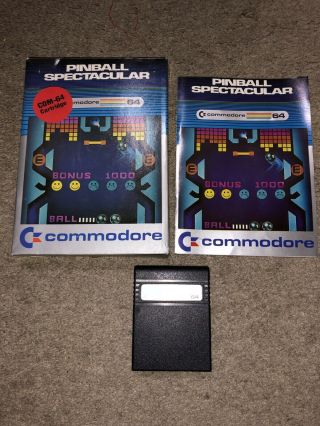 Vintage Cartridge Commodore 64 C64 Pinball Spectacular Complete W/ Box