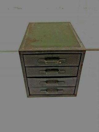 Vintage 4 Drawer Small Parts Cabinet Organizer Metal Storage Box