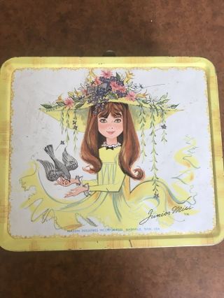Vintage Aladdin Industries Junior Miss Metal Lunch Box With Thermos 1960s