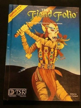 Vintage 1981 Tsr Advanced Dungeons & Dragons Fiend Folio Hardcover Book