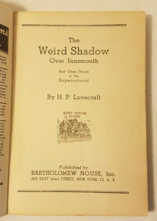The Weird Shadows over Innsmouth by H.  P.  Lovecraft,  1944 Vintage Paperback 2