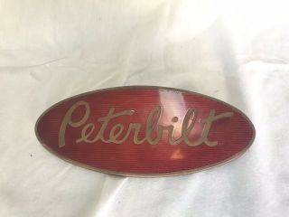 Vintage Peterbilt Emblem - Gold Lettering,