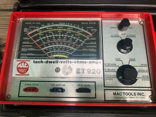 Vintage Mac Tools Tach Dwell Volts Ohms Amps ET920 NOT. 2