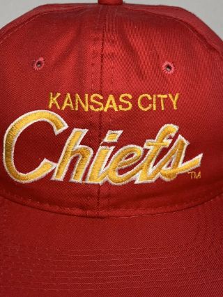 VTG Sports Specialties Kansas City Chiefs The Twill Script Logo SnapBack Hat Cap 2