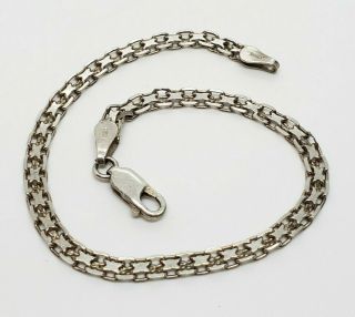 Ornate Vintage Signed 925 Sterling Silver Italy Modernist Flat Link Bracelet