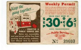 St Louis Missouri Transit Ticket Pass September 30 - Oct 6 1951 Keep Together