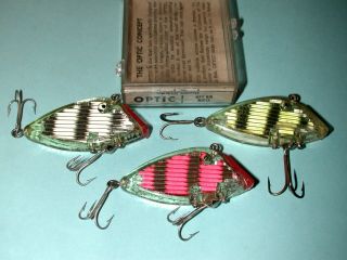 Trio Of South Bend Optic Lures.