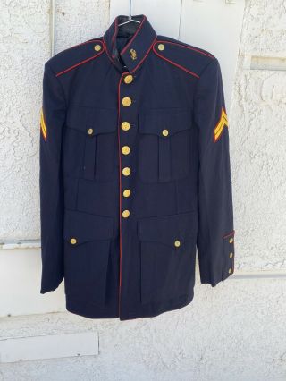 Vintage Post Ww 2 Us Marines Uniform Dress Blues Pants And Jacket Wool