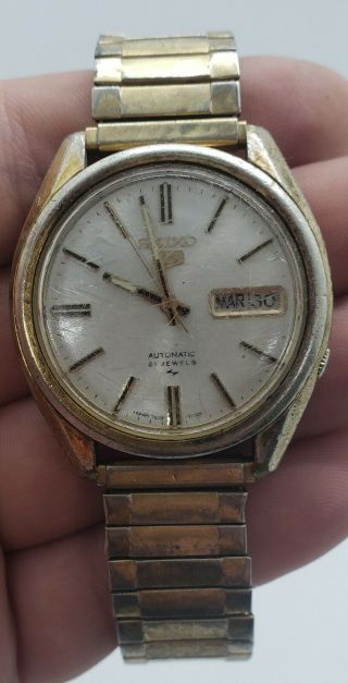 Vintage Seiko 5 21 Jewels Automatic Watch Day Date