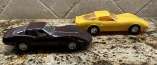 Vintage 1980 & 1982 Chevrolet Corvette Dealer Promo Car 1:25 Yellow & Brown