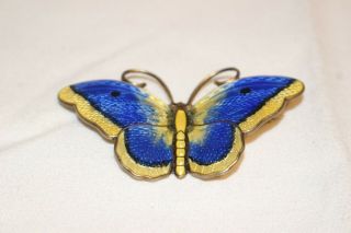 Vintage Enamel Butterfly Brooch: Marked Sterling 925 S Norway