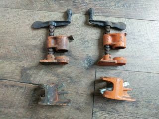 2 - Pony 5003/5004 Vintage 3/4 " Pipe Clamps Tools Woodworking Made In Usa