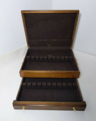 Gold Vintage Silverware Flatware Storage Chest Wood Case/box Tarnish Proof