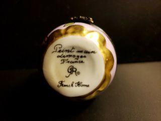 Vintage Limoges mini egg shaped hinged box made of highest quality porcelain 2