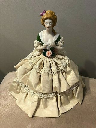 Goebel Half Doll Tea Cozy Doll - Madame Du Barry With Stand - Vintage