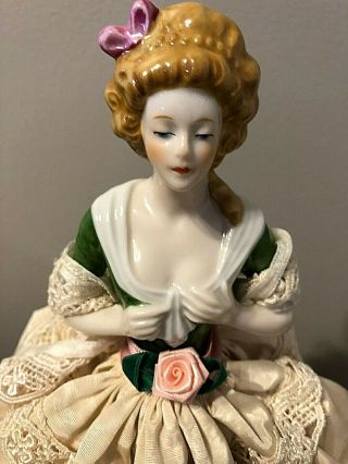 Goebel Half Doll Tea Cozy Doll - Madame Du Barry with Stand - Vintage 3