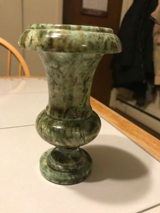 Vintage Mid Century Italy Alabaster 6 " Urn/vase Label